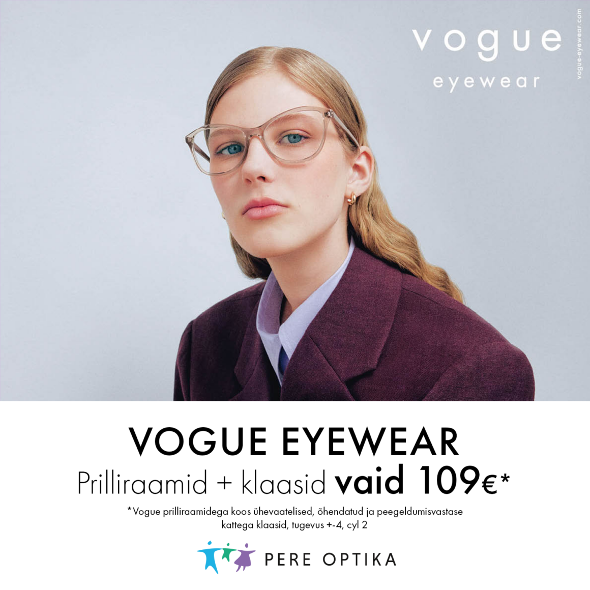 Pere Optikas Vogue Eyewear prillid vaid 109€