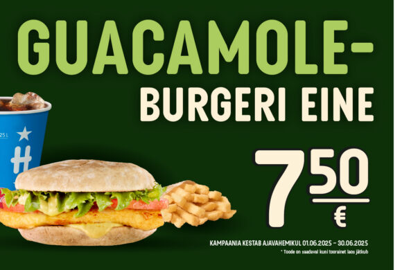 Hesburgeri juunikuu pakkumine – Guacamole-burger