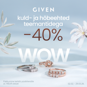 GIVEN kuld- ja hõbeehete valik teemantidega –40%.